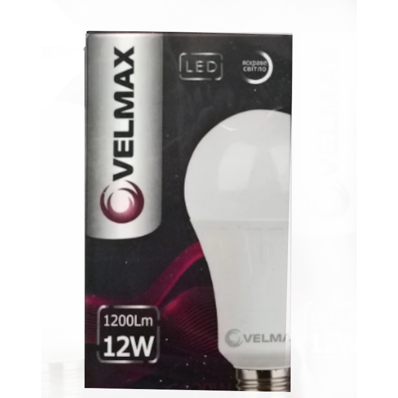 Лампа світлодіодна Velmax A60, 12Вт, E27, 4100К (4823051539284)